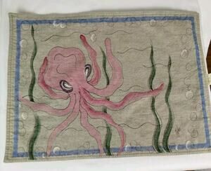 Set Of 3 Western Linen Placemats - Octopus Nautical - Andria Ward - Cotton